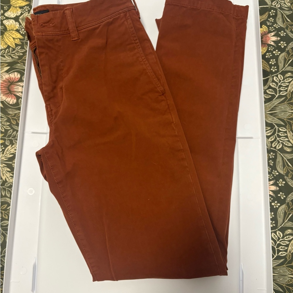 American Eagle slim chinos, rust/orange color
